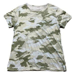Lucky Brand Short Sleeve Camo Shirt Women's Medium Green Soft Summer Top EUC
